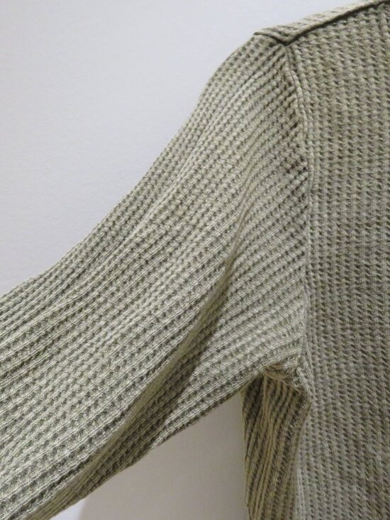 FREE PEOPLE FP ONE Cropped Interlaken Thermal Top Moss Green Small Boho Casual - Picture 8 of 15